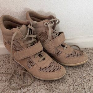 Women's Beige High-Top Sneakers